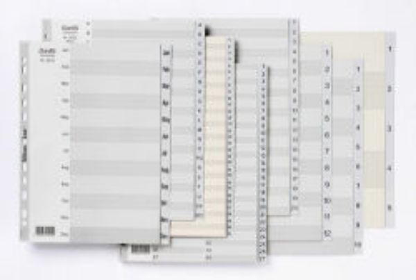 Picture of DIVIDERS  BANTEX A4 PP GREY JAN-DEC