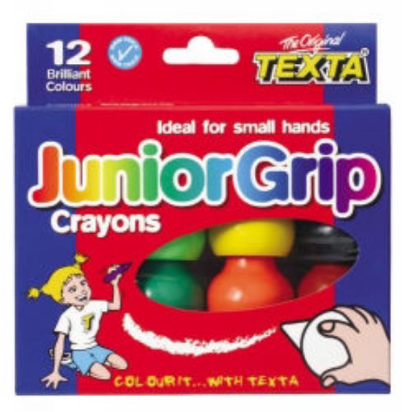 Picture of CRAYONS TEXTA JUNIOR GRIP 12'S