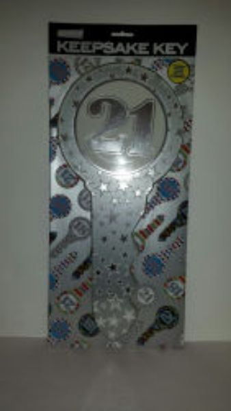 Picture of BIRTHDAY KEY OZCORP 21ST SILVER STARS