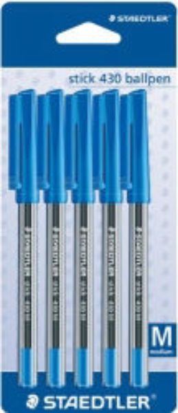 Picture of PEN STAEDTLER BP STICK 430 MED BLUE PK5