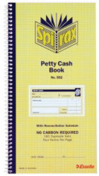 Picture of PETTY CASH VOUCHERS SPIRAX #552