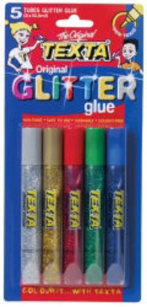 Picture of GLITTER GLUE TEXTA 10.5ML ASST COL PK5