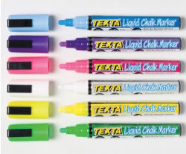 Picture of MARKER LIQUID CHALK TEXTA DRY WIPE BULLE