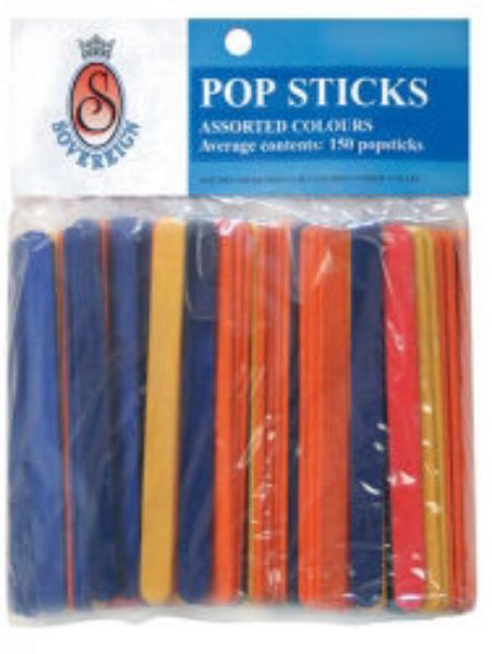 Picture of POPSTICKS STAT WOODEN COLOURED PK150