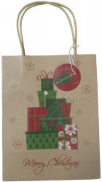 Picture of XMAS GIFT BAG KRAFT MEDIUM 215X255MM