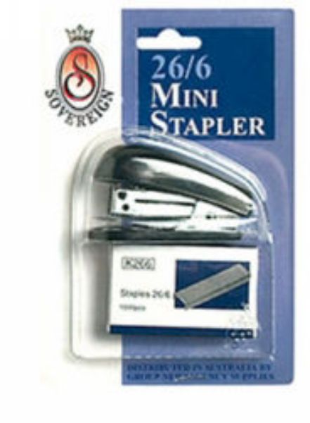 Picture of STAPLER STAT MINI 26/6 W/STAPLES ASST CO