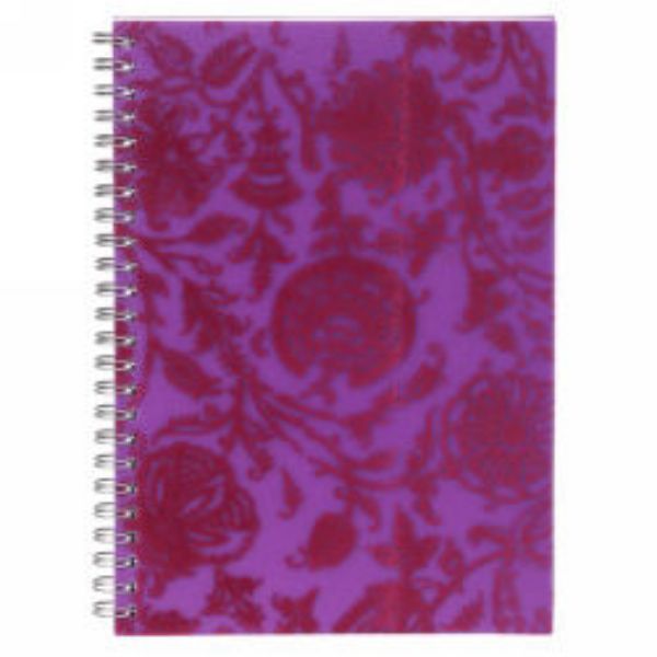 Picture of NOTEBOOK SPIRAX A5 PP 531 FLOCKED PURPLE